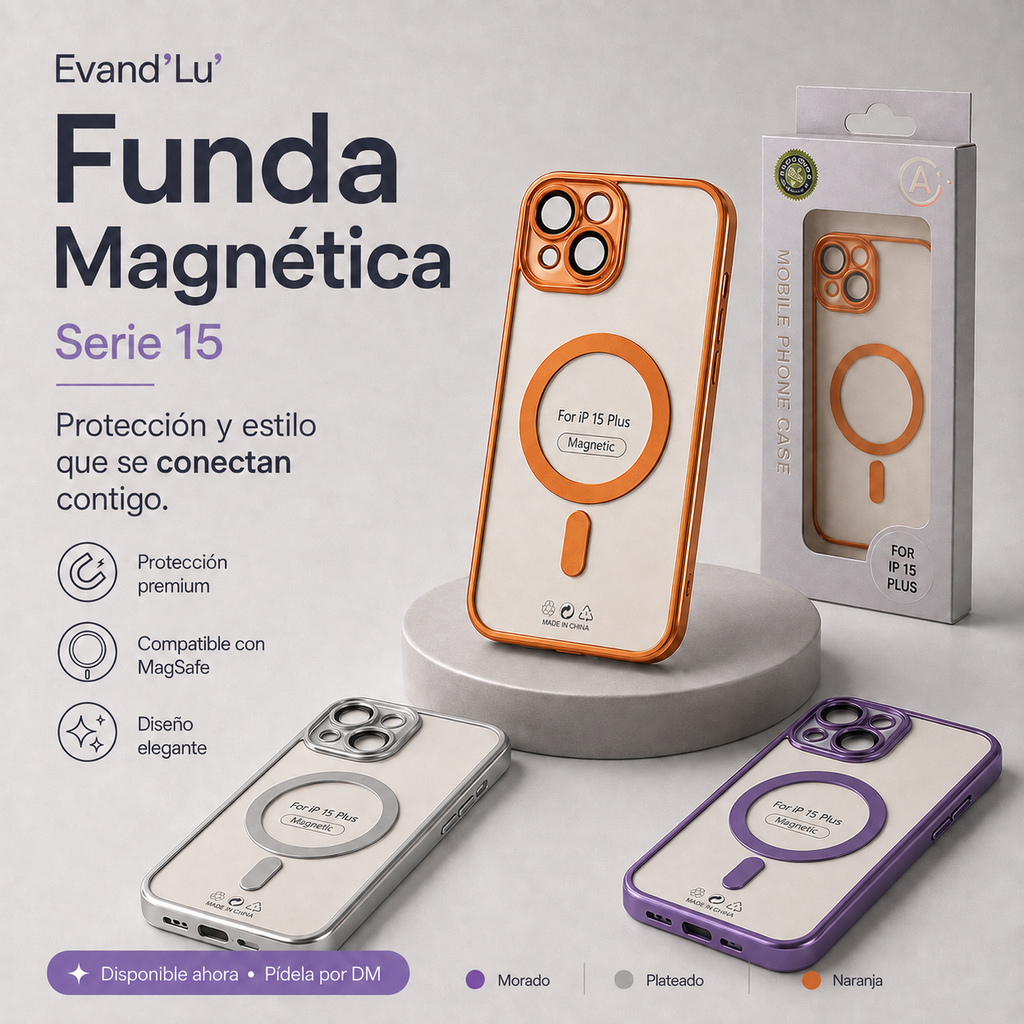 Funda Magnética Serie 15 Plus – Naranja