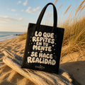 Tote Bag Negro Evand'Lu – "Lo que repites en tu mente se hace realidad"