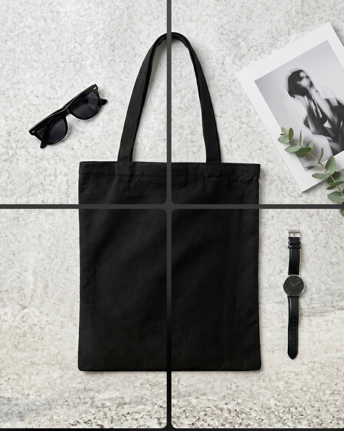 Tote Bag Negro con Cremallera – Evand'Lu