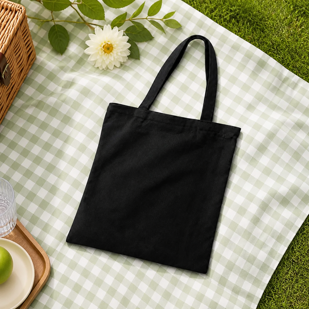 Tote Bag Negro con Cremallera – Evand'Lu